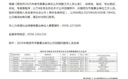 2025阜阳事业单位招聘