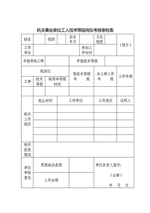 机关事业单位工人技能等级审批表如何规范填写?-图1 机关事业单位工人技能等级审批表如何规范填写?-图1