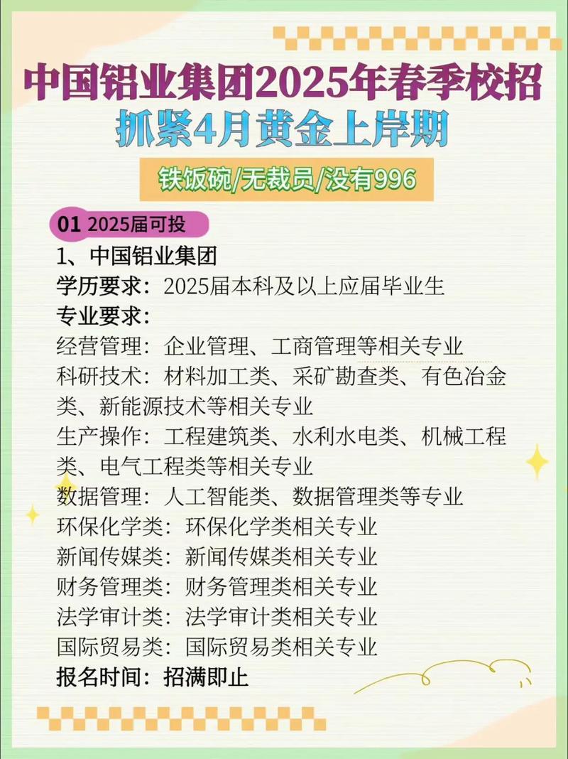 2025铝业校园招聘有哪些岗位与要求？，(注，包含标点共22字，直接点明核心疑问，吸引目标求职者点击。)-图1